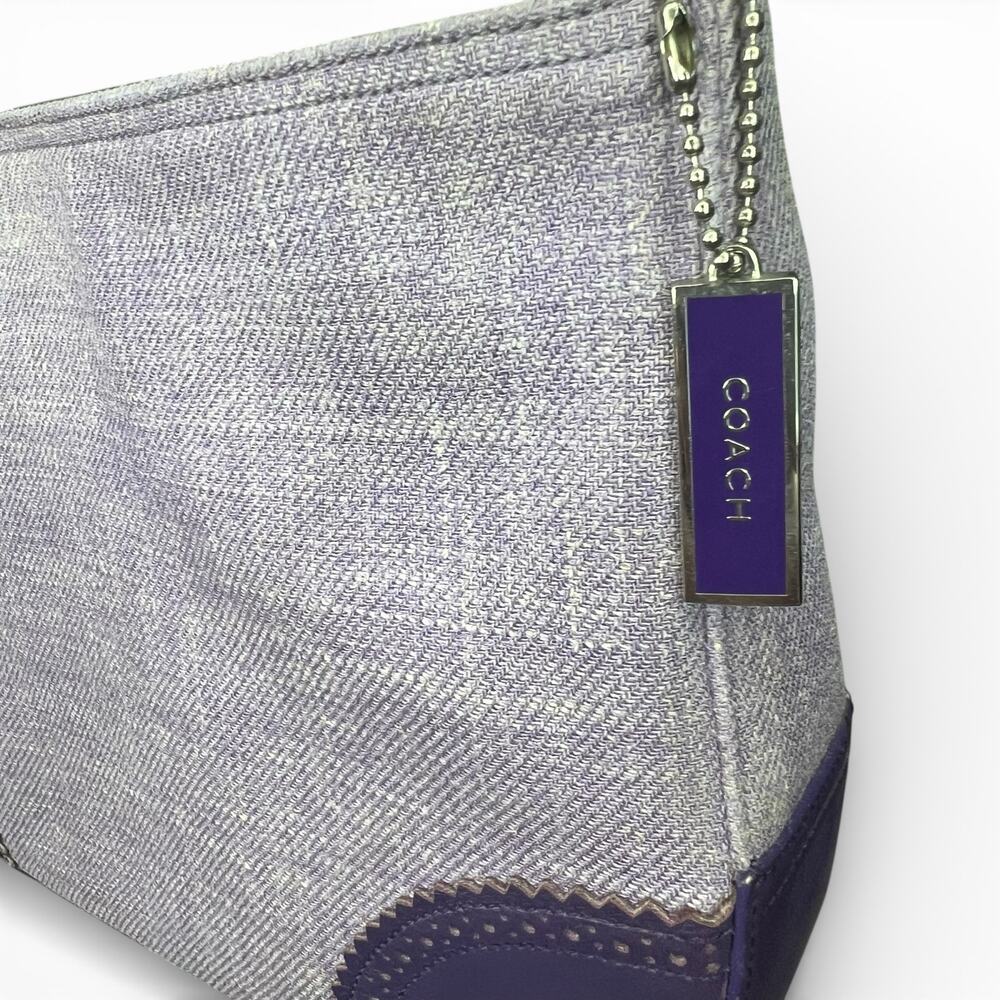 Rare Vintage Y2K Coach 8146 Purple Herringbone Hobo Bag & Silk Scarf Bundle - Picture 8 of 10